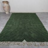 Handmade traditional pure wool rug, green, size 1.4/2.6 m.