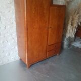 Vintage assymetrical oak cabinet
