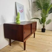 Rosewood sideboard with sliding doors – Mid-Century Modern