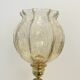 Large Albret crystal lamp in brass and neoclassical opaline glass globe