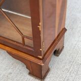 English display cabinet in glossy lacquered marquetry wood