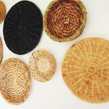 Wall composition of 7 baskets Wicker