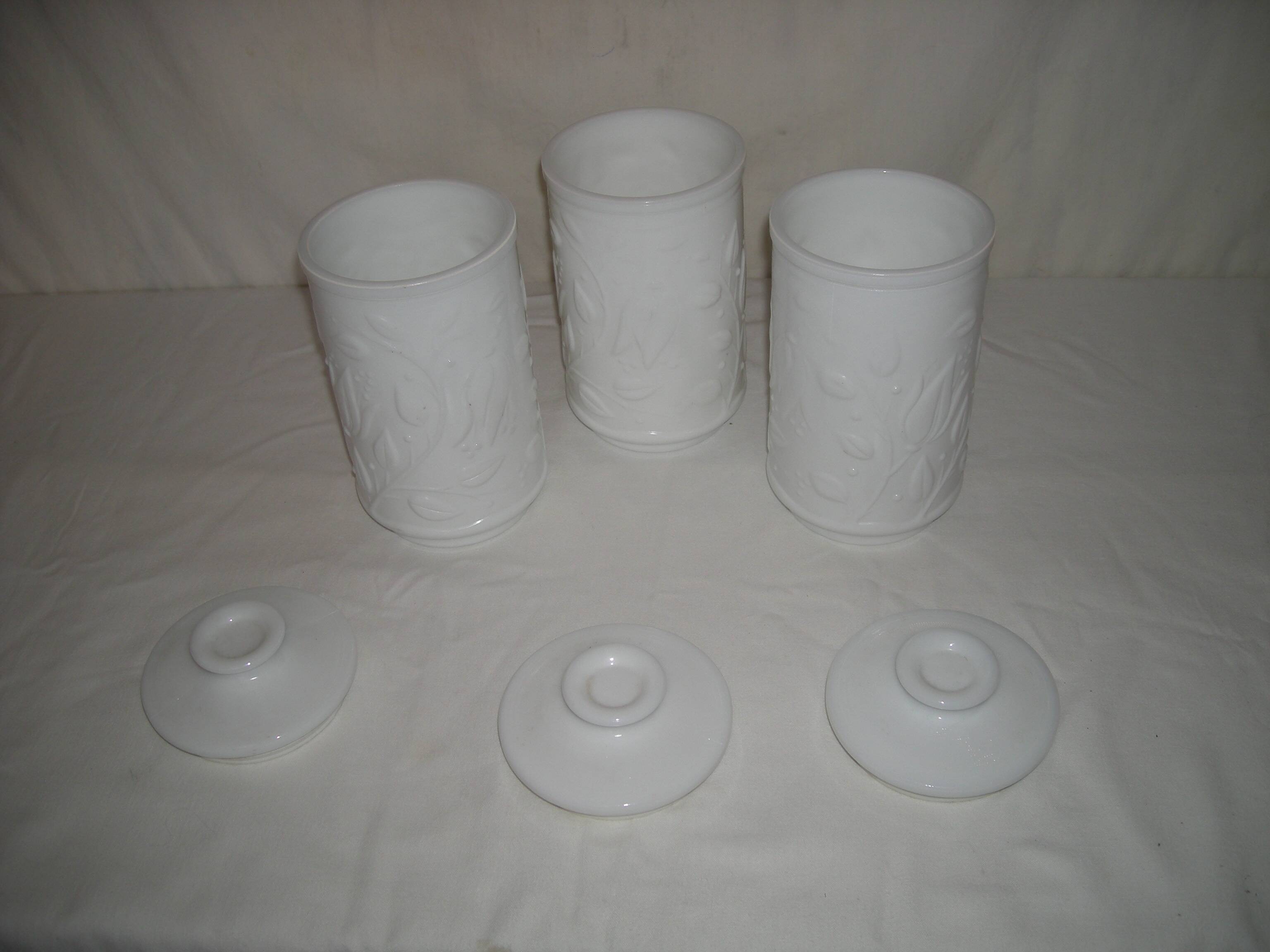 opaline jars with relief patterns