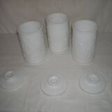 opaline jars with relief patterns