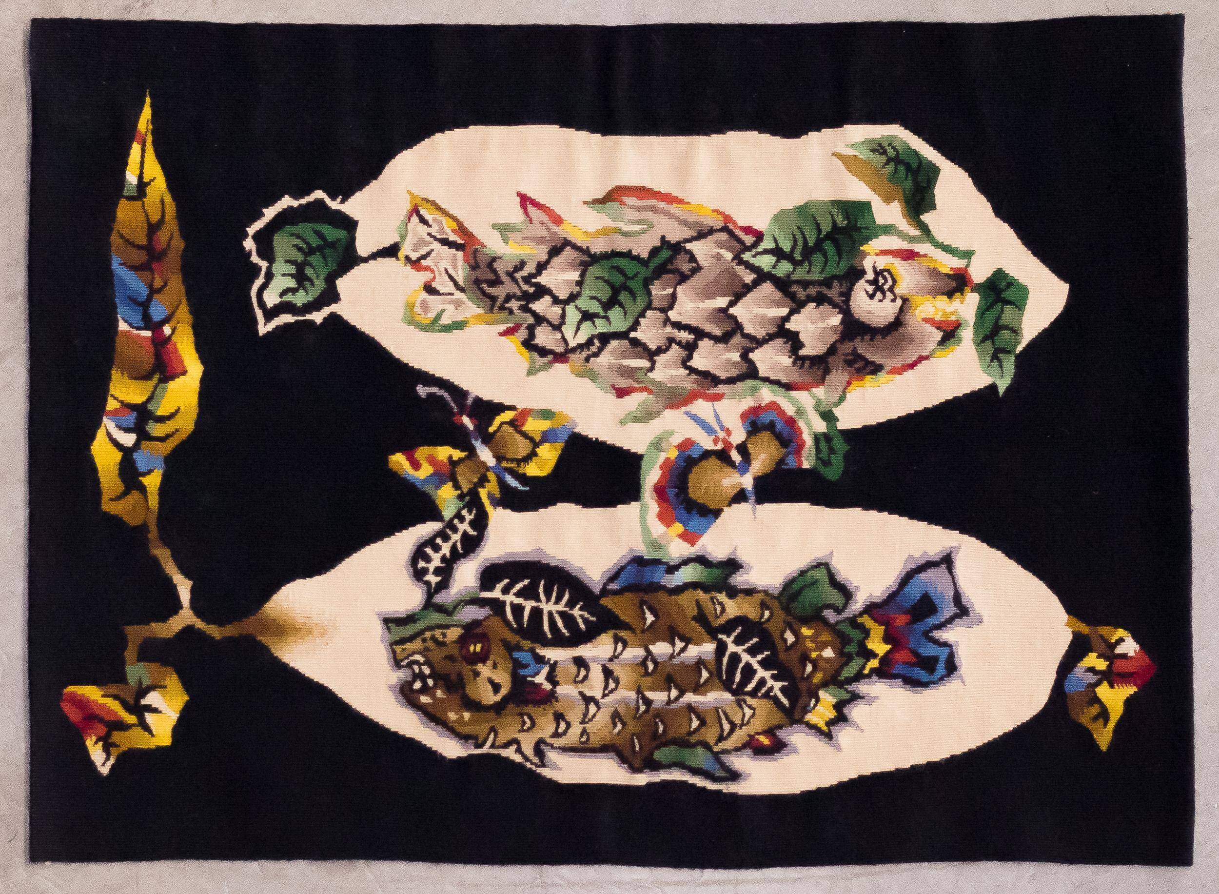 Tapisserie d'Aubusson unique du milieu du siècle par Jean Lurçat, Carton No. 13048
