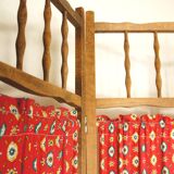 Wood screen - vintage fabric