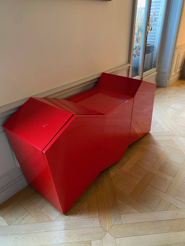 Commode Roche Bobois laquée rouge