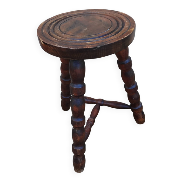 Ancien tabouret en bois tourné — Beyit