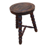 Old turned wooden stool