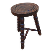 Old turned wooden stool