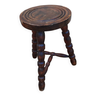 Old turned wooden stool
