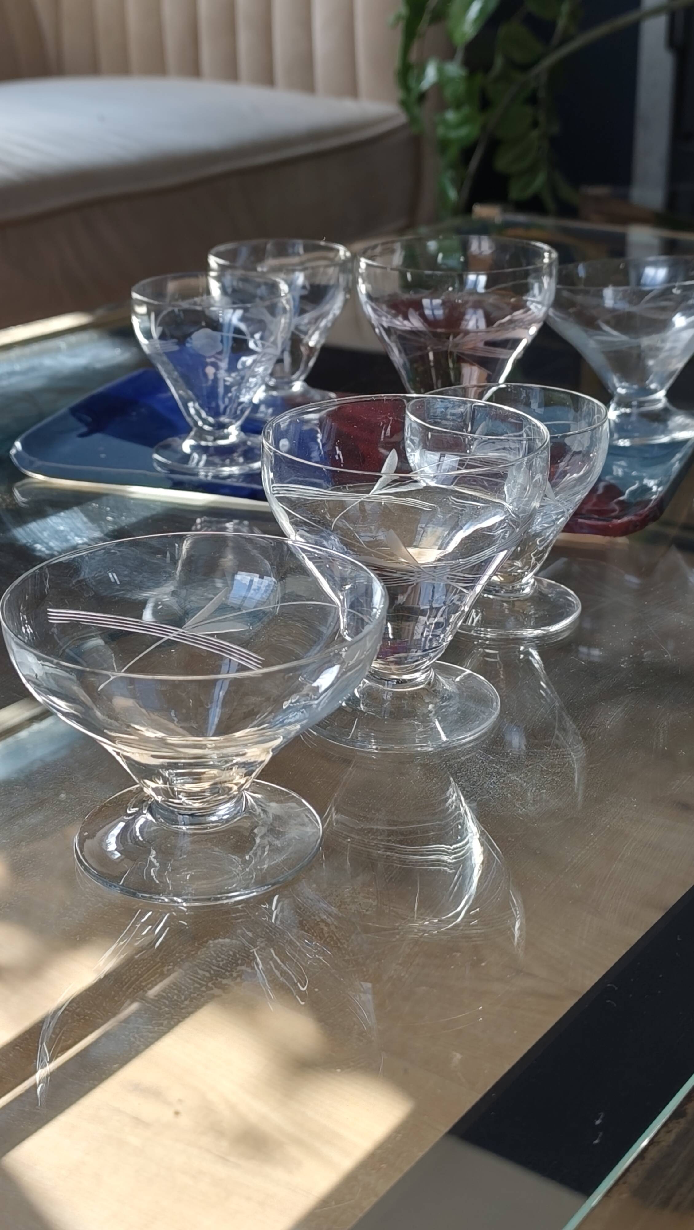 Art Deco glassware service, 21 pieces.