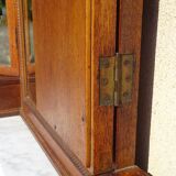 Ancien miroir triptyque en chêne