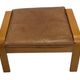 Vintage IKEA Poang Tan Leather Cantilever  Footstool Ottoman Design