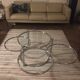 Round coffee table in glass and chrome 4 removable trays