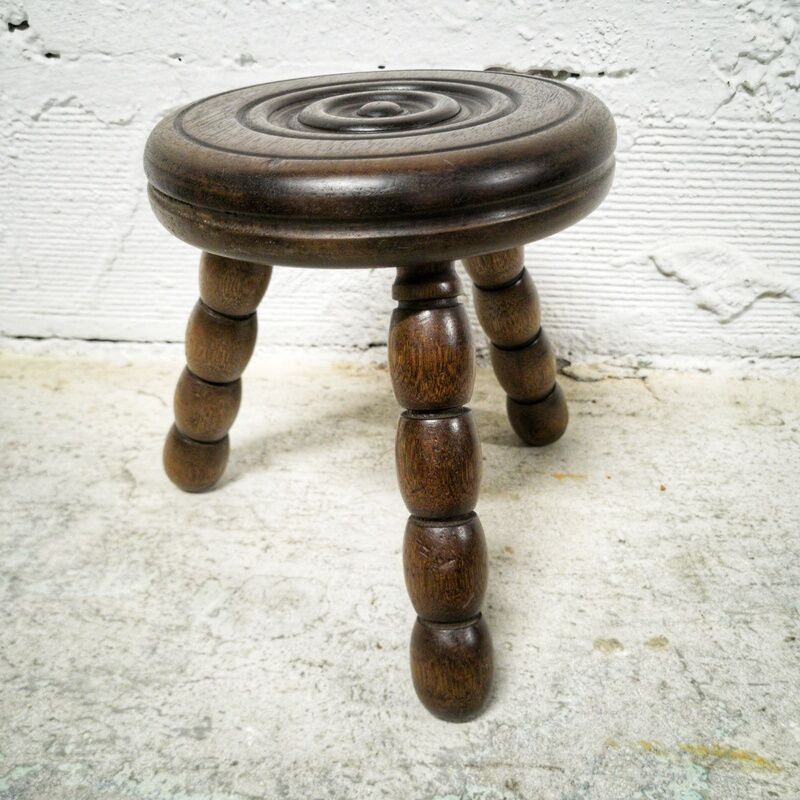 Tripod wooden turned stool