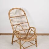 Fauteuil en rotin ancien, vintage
