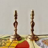 Paire de lampes en laiton vintage