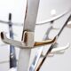 Vintage chrome coat rack with umbrella stand