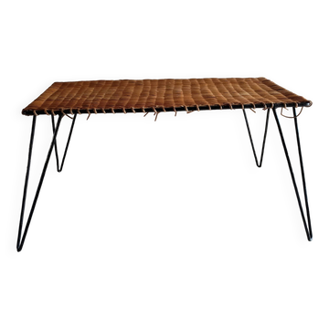 Table basse rotin métal Raoul Guys