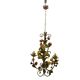 Italian Tole Ceramic Flower Chandelier, 1960s