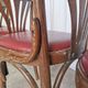 Vintage Bentwood Dining Chairs - Thonet Style - Red Faux Leather - Set of 4