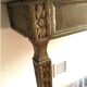Louis XVI style lacquered wood console with marble top. Antique work
