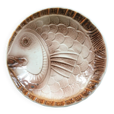 Plate Sarreguemines fish decoration