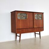 Vintage sideboard, high board, teak, 60's
