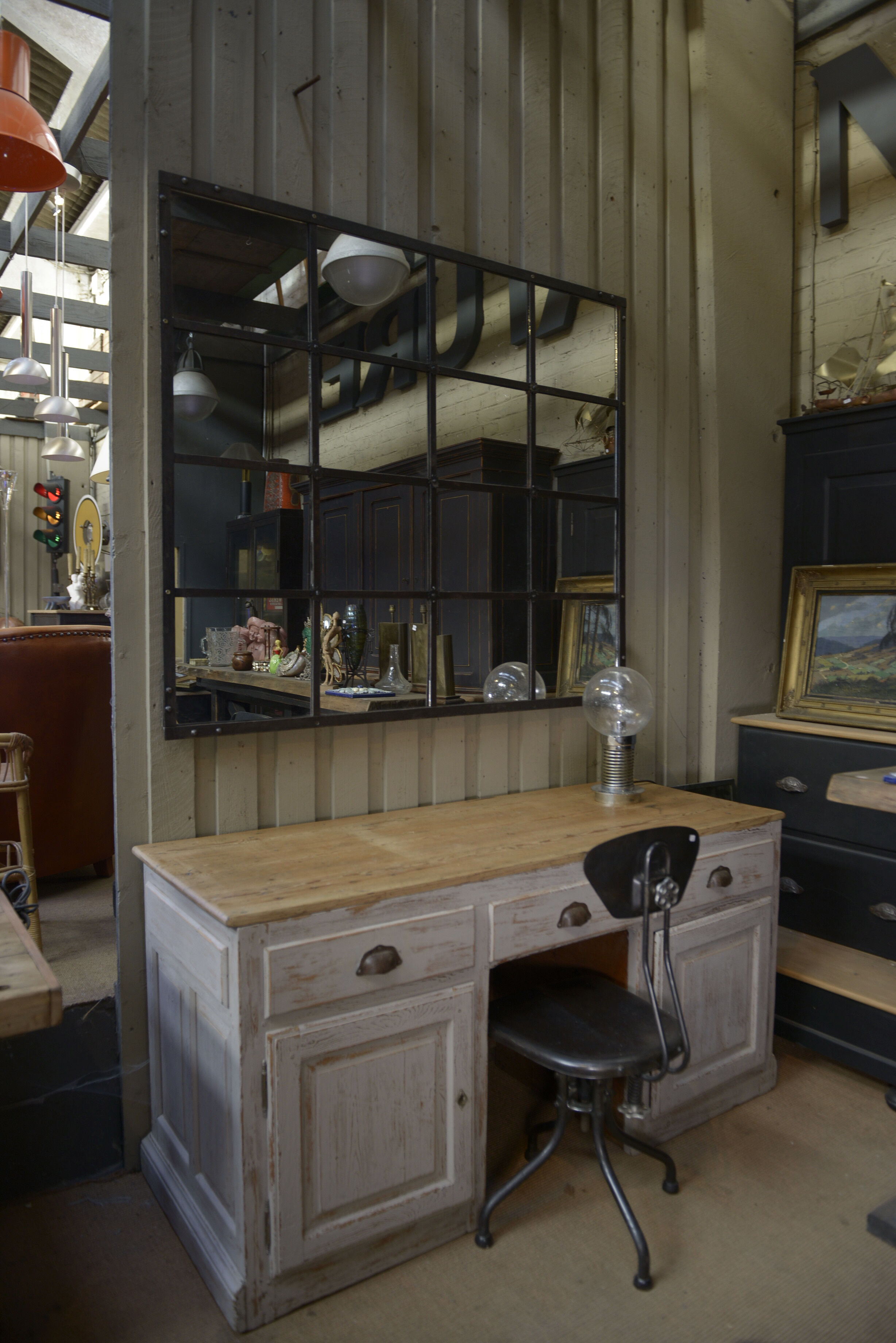 Countertop in gray patinated fir 1960