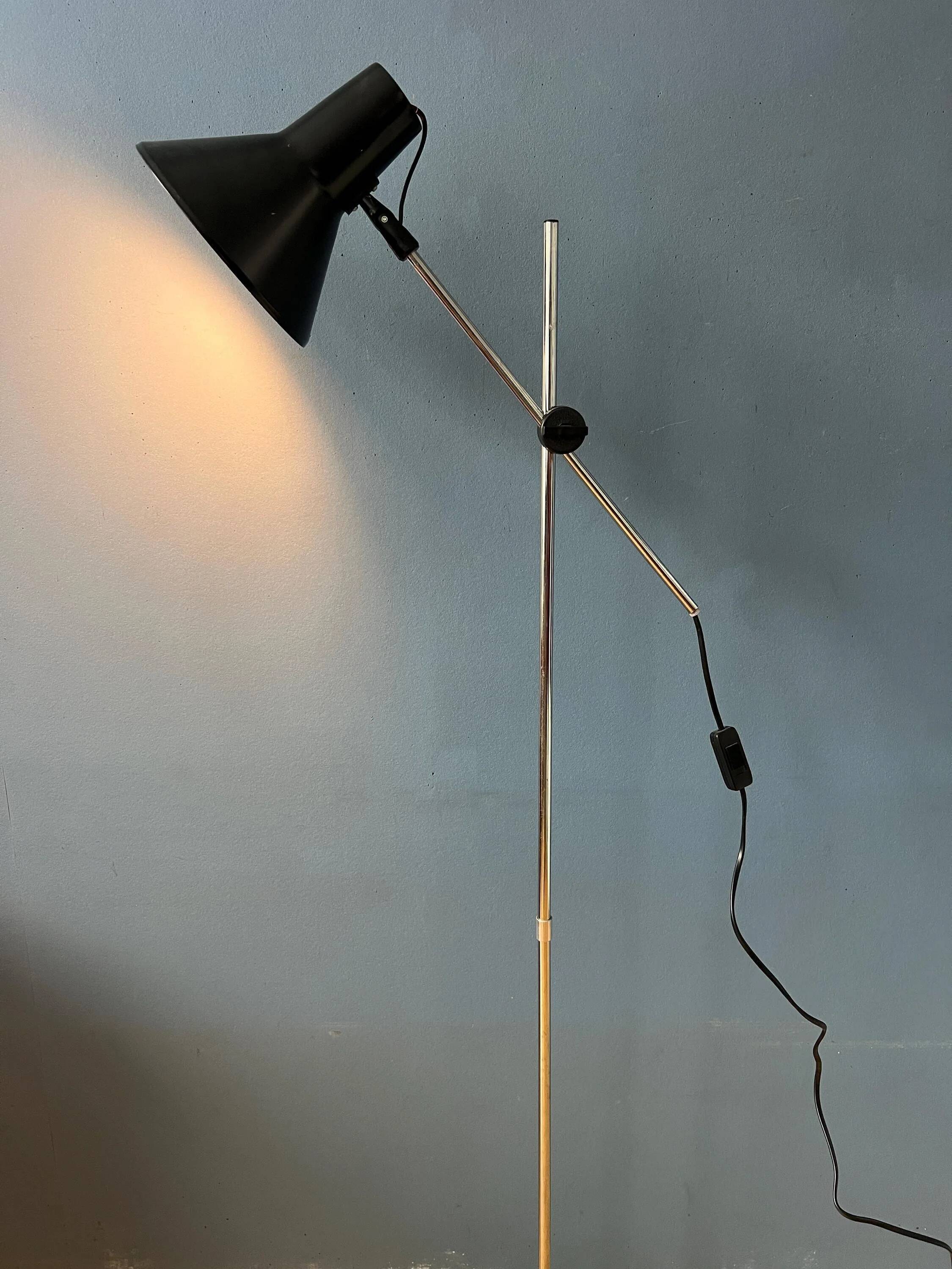 Lampadaire vintage noir réglable dans le style de Hoogervorst