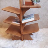 Solid oak bookcase magazine holders 80s