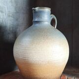 Vintage large pitcher vase in artisanal stoneware.