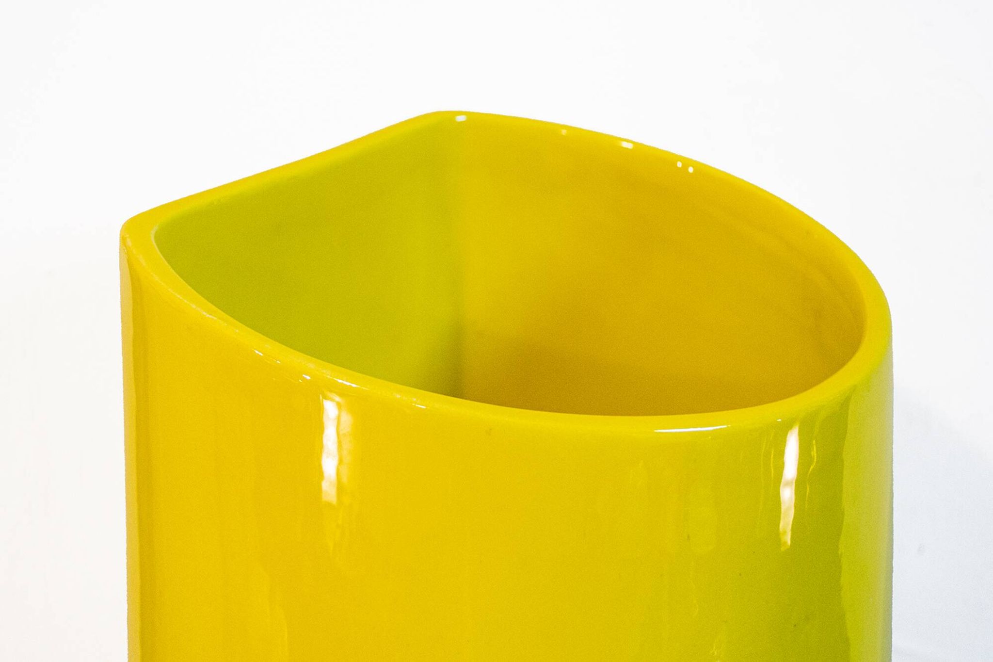 Yellow Ceramic Vase-portaombrelli from Gabbianelli, Italy, 1970s