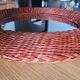 Vintage round rattan mirror