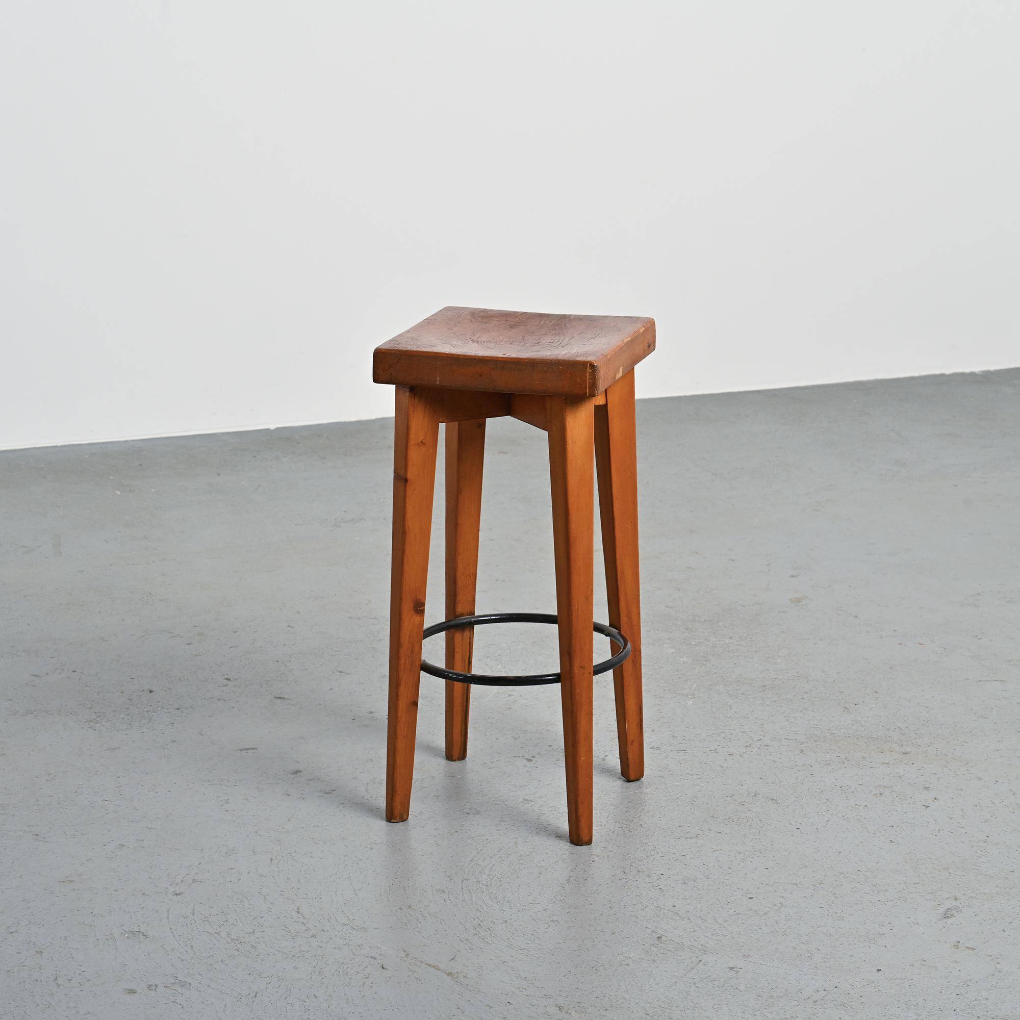 Tabouret haut par Christian Durupt, Méribel, circa 1960