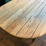 Large raw wood dining table