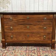 Commode Empire en acajou et dessus marbre XIXème