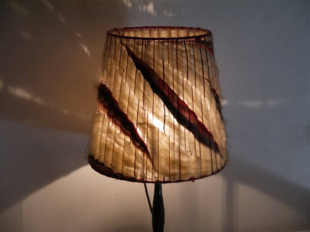 Brutalist hammered iron lamp from the 1950s.