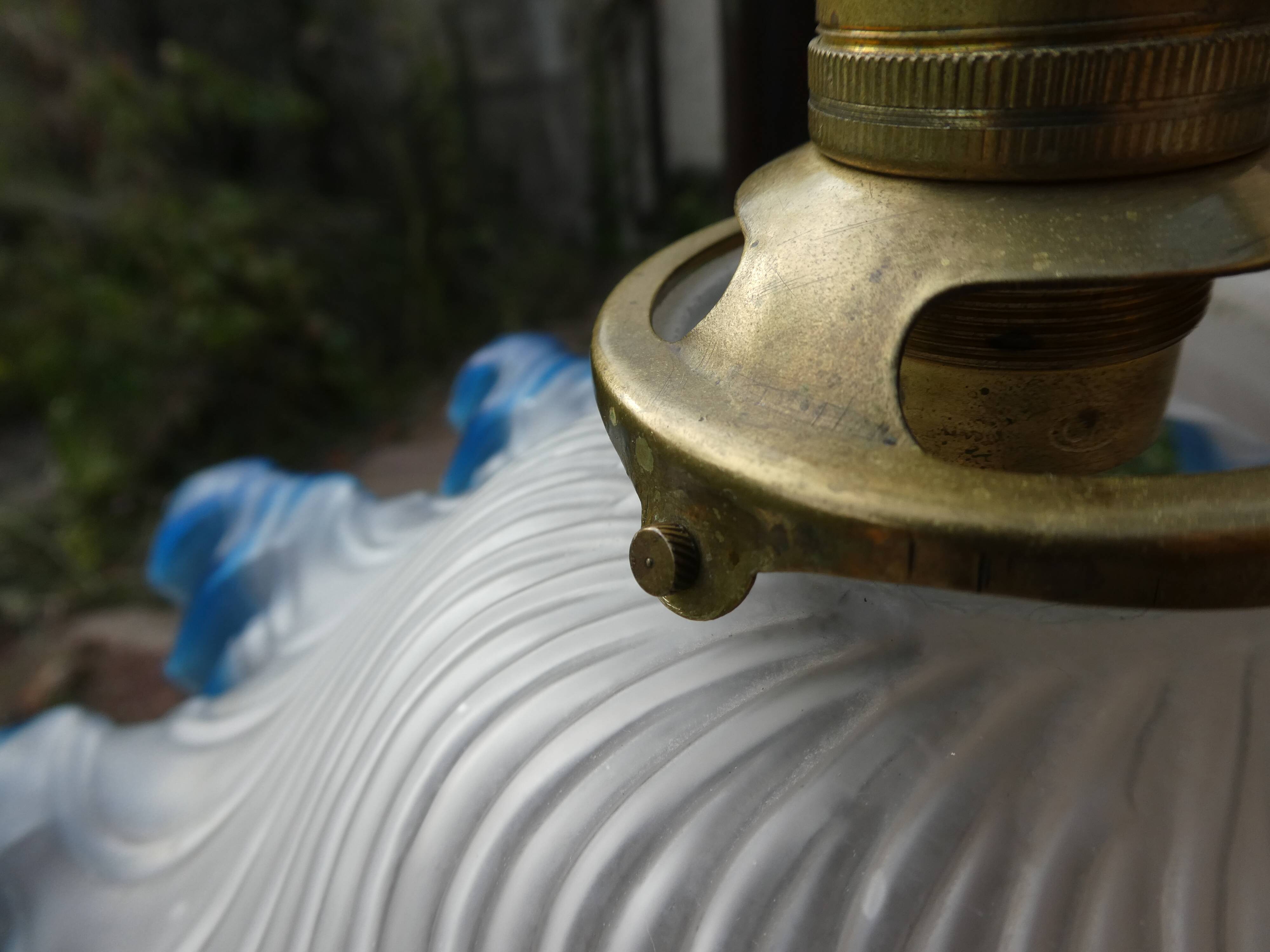 Vintage blue draped glass walkman