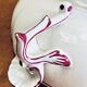 Old small Gien earthenware vegetable soup tureen, pink landscape model