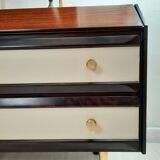 Commode / commode et tables de chevet - années 1960 - laiton faux cuir