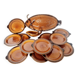 French ceramic dinnerware and plates set sarraguemines 1970s