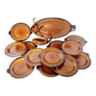 Service vaisselle et assiettes sin céramique française sarraguemines