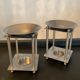 Pair of candlesticks/burner modernist perfume in chromed metal
