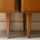 Pair of modernist honey wood bedside tables, 1950 design.