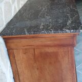 Louis Philippe chest of drawers with marble top and 5 drawers