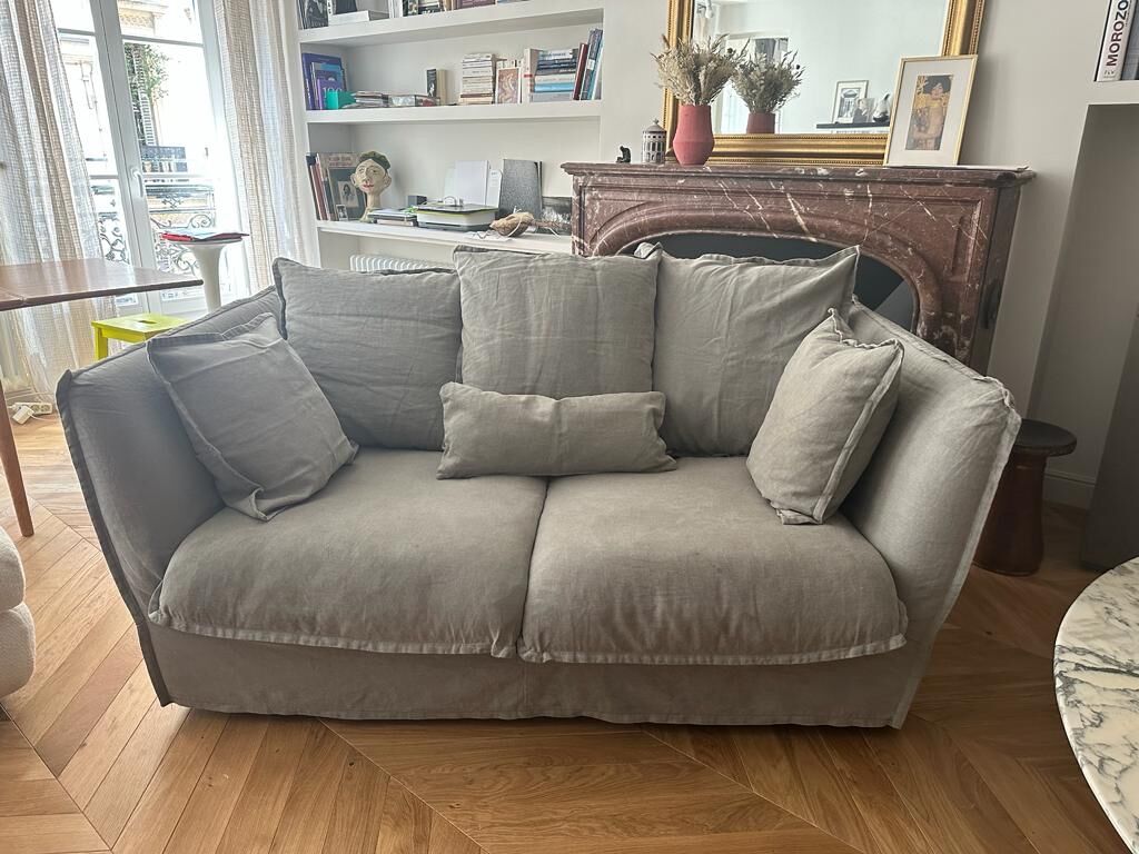 Sofa Paros 2 places Linen Gray