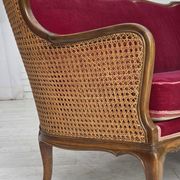1950s, Danish 3-seater sofa, furniture velour, ash wood, mesh.