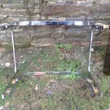 1970 chrome-shaped smoky glass coffee table